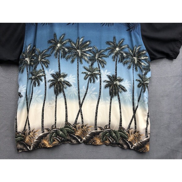 Basic Editions Button Up Shirt Men's Palm Trees 100% Rayon Short Sleeve Size 3XL - Picture 10 of 14